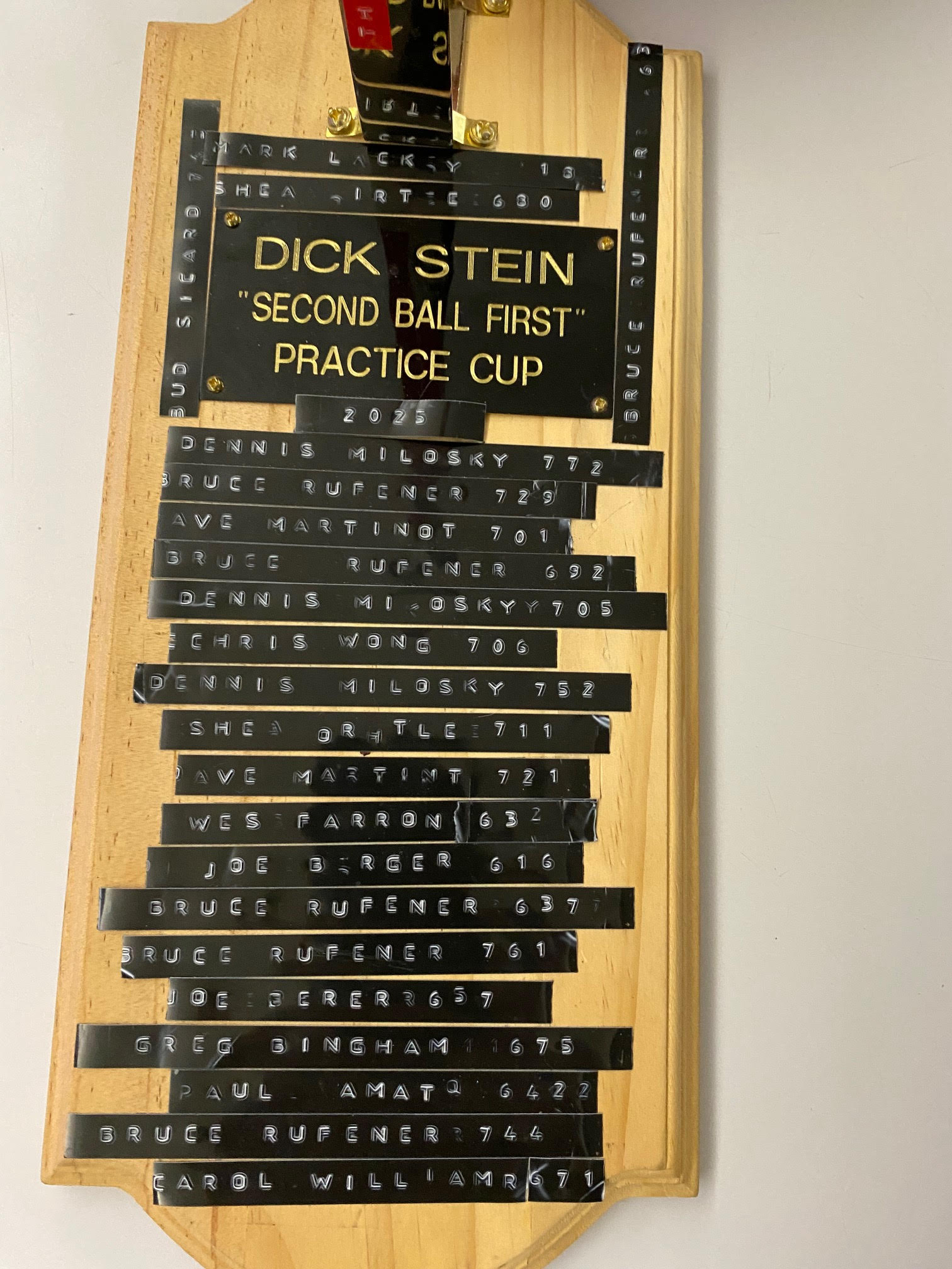 Photo of the Practice Cup trophy